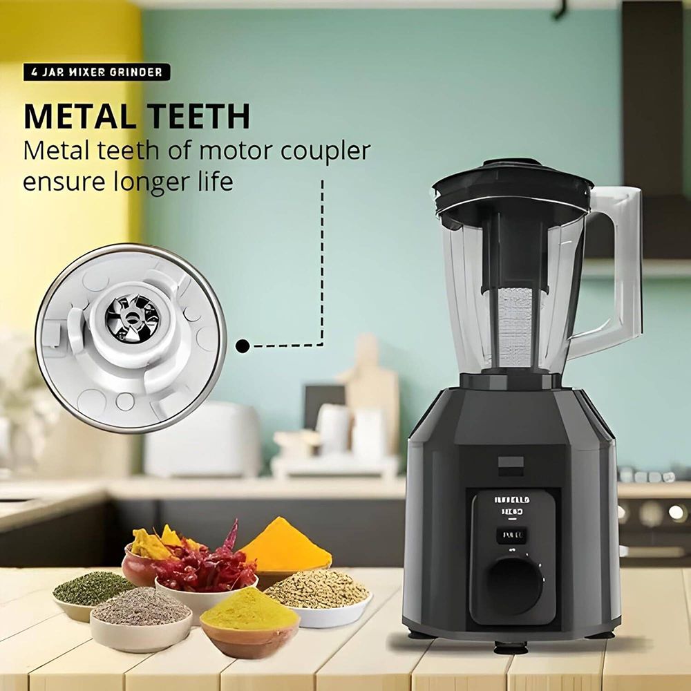 HAVELLS Hexo Plus 1100 Watt 4 Jars Mixer Grinder (Black)