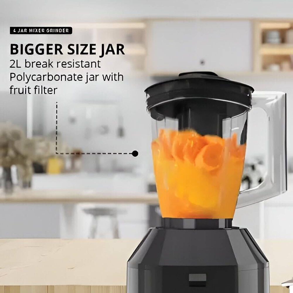 HAVELLS Hexo Plus 1100 Watt 4 Jars Mixer Grinder (Black)