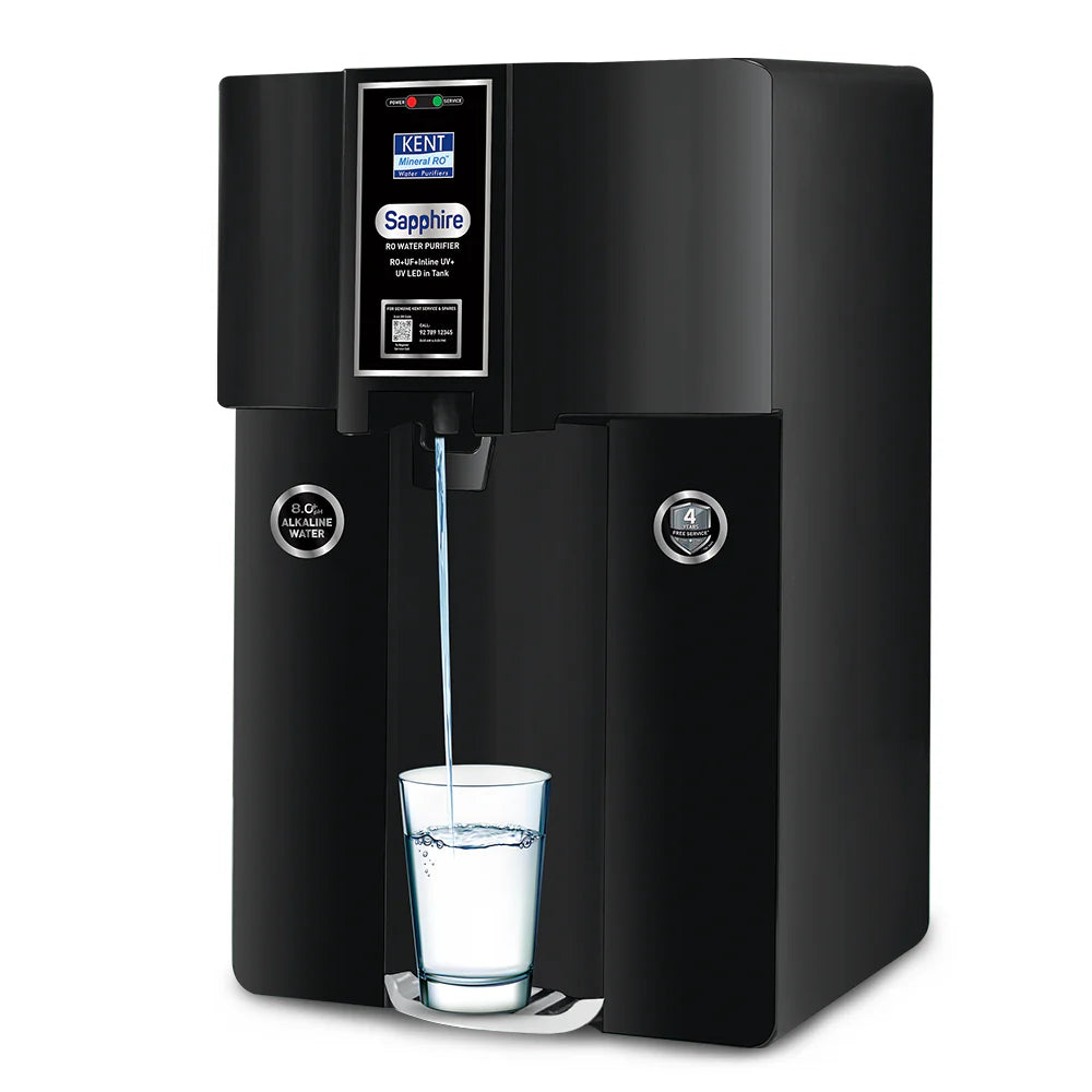 KENT Sapphire Alkaline RO | RO+UF+Inline UV+Alkaline+TDS Control+UV in Tank |