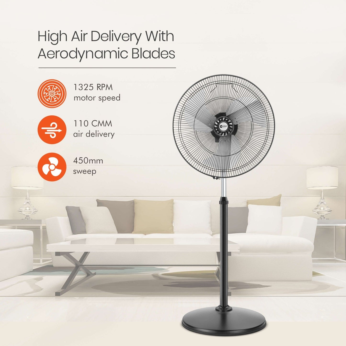 Tornado-II 450mm Pedestal Fan Chrome