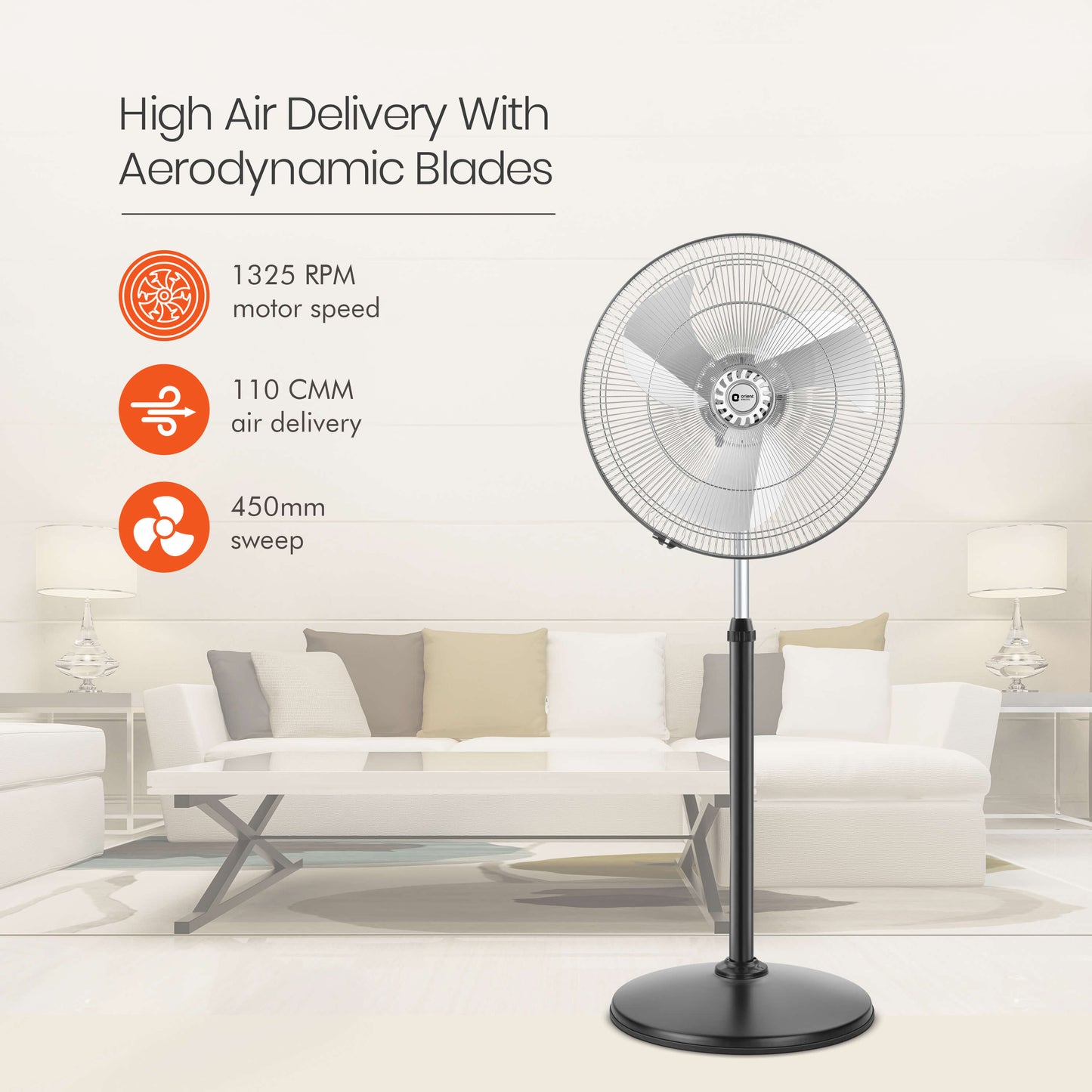 Tornado-II 450mm Pedestal Fan Chrome