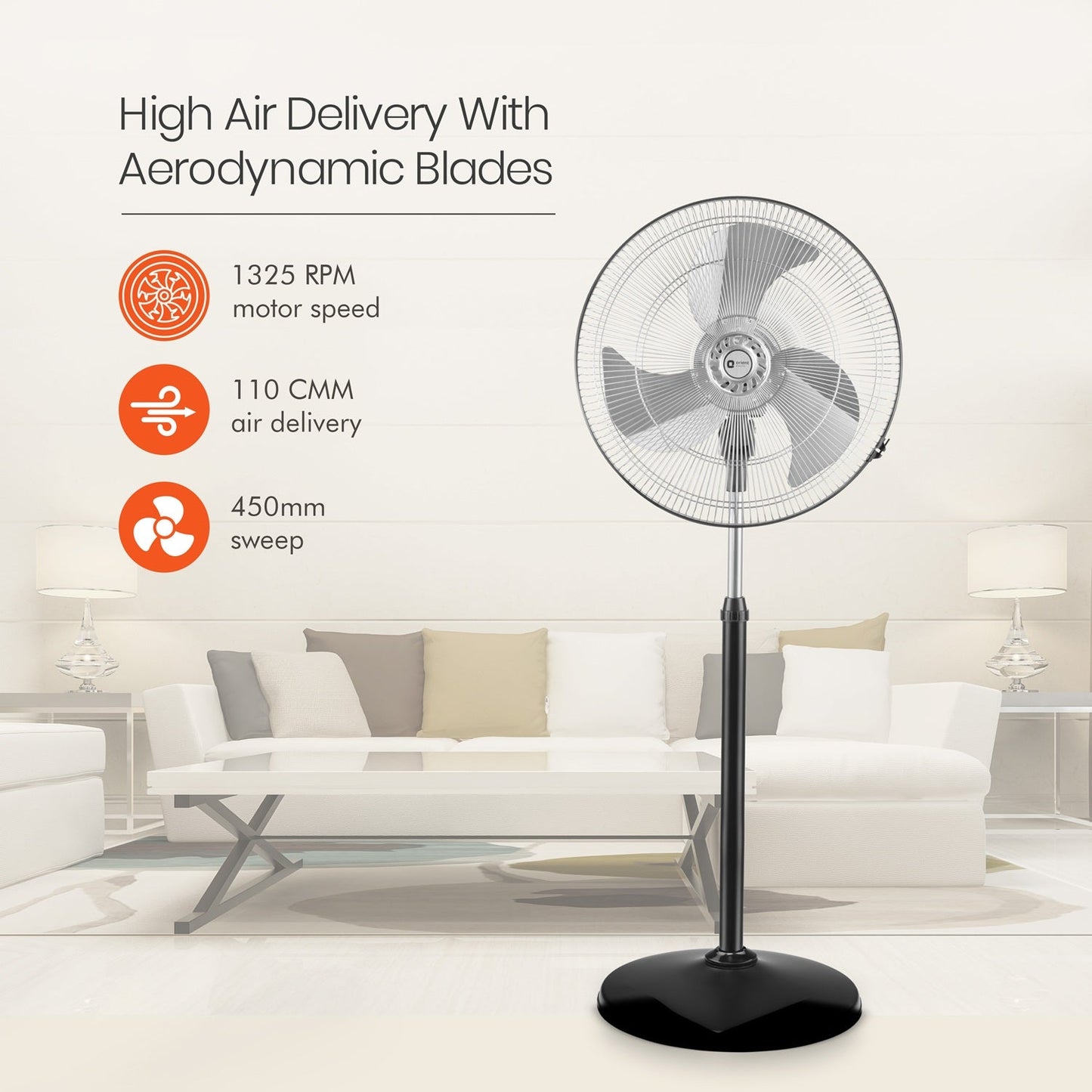 Tornado-II 450mm Pedestal Fan Chrome