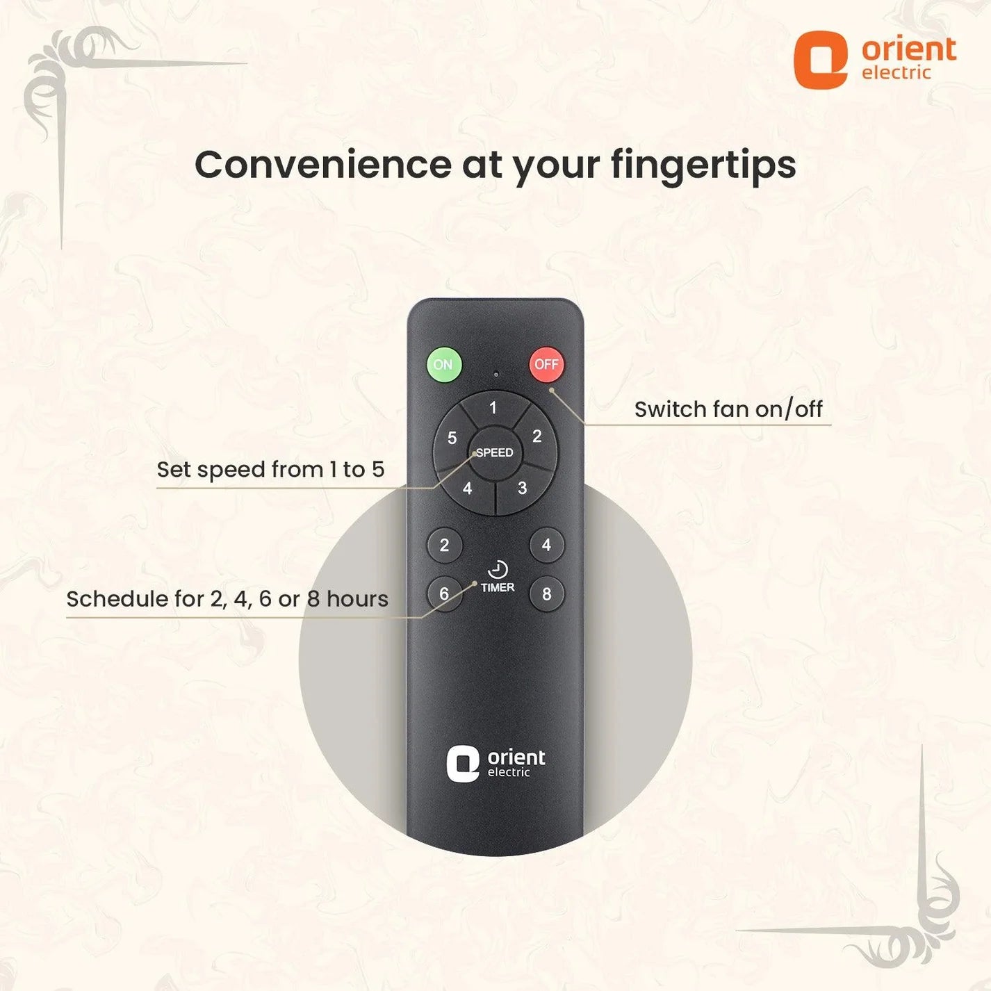 Orient Electric 1300mm Subaris Royal Designer Ceiling Fan with Remote