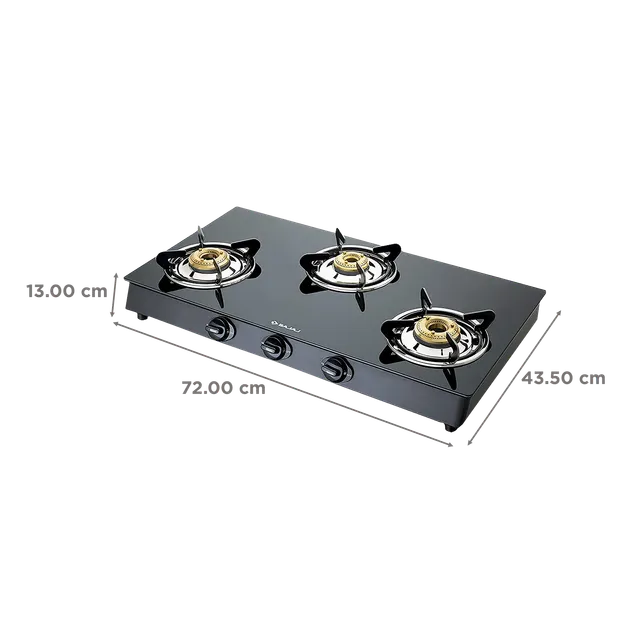 Bajaj Gas Stove Glass Top 3 Burners 3BJ GP6