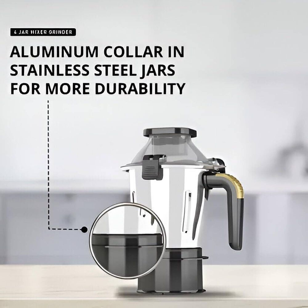 HAVELLS Hexo Plus 1100 Watt 4 Jars Mixer Grinder (Black)