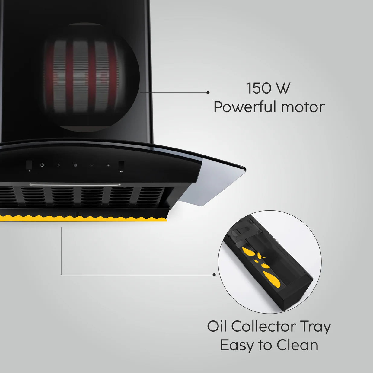 Glen Auto Clean Chimney 6058 BL with Motion Sensor Control