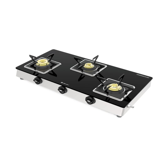 Bajaj Gas Stove Stainless Steel Glass Top 3 Burner 3BJGS7