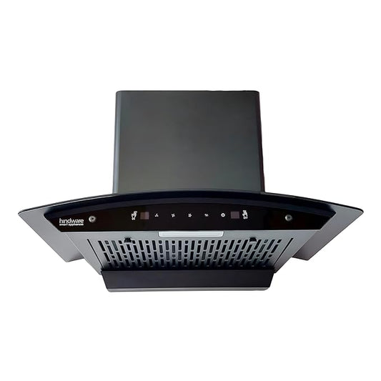 Hindware EVITA 60 | Suction:1200 m³/hr* | Filterless | 3 Speed Gesture Control | Thermal Auto Clean Wall Mounted 60cm Chimney (Black)