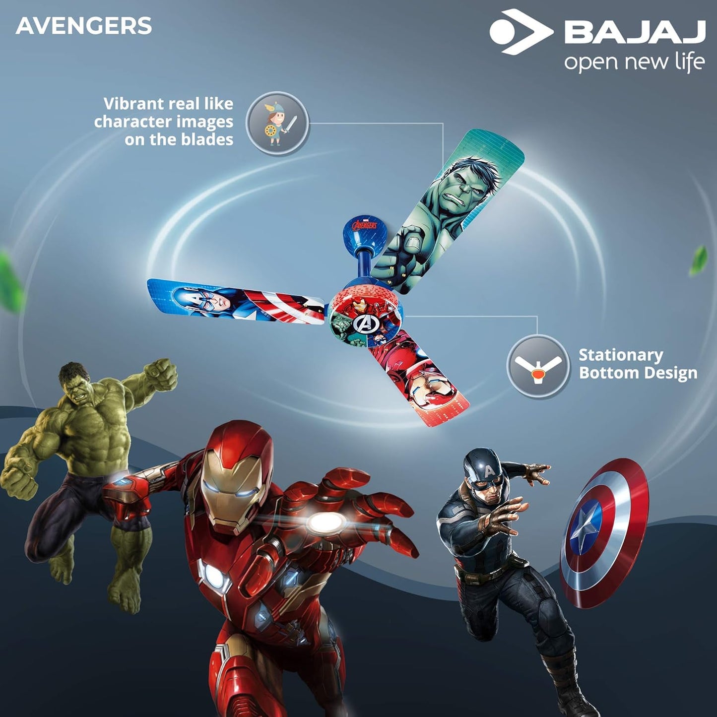 Bajaj Kids Fan Disney Marvel Avengers Ceiling Fan