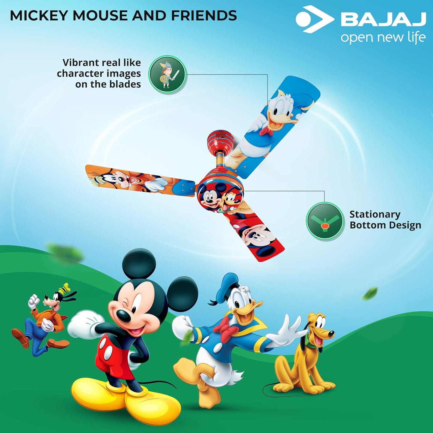 Bajaj Kids Fan Disney Mickey & Friends Ceiling Fan