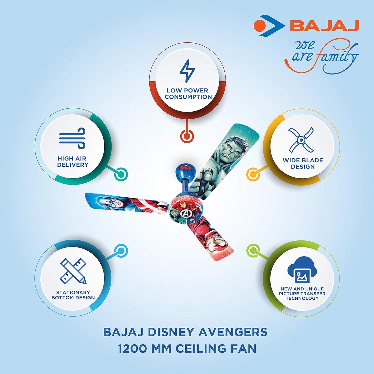 Bajaj Kids Fan Disney Marvel Avengers Ceiling Fan