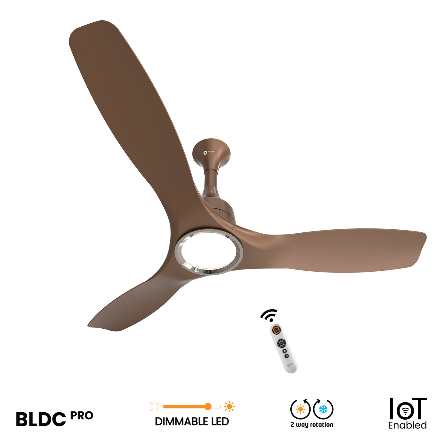 Aerosense Smart BLDC Ceiling Fan Underlight Ash Wood