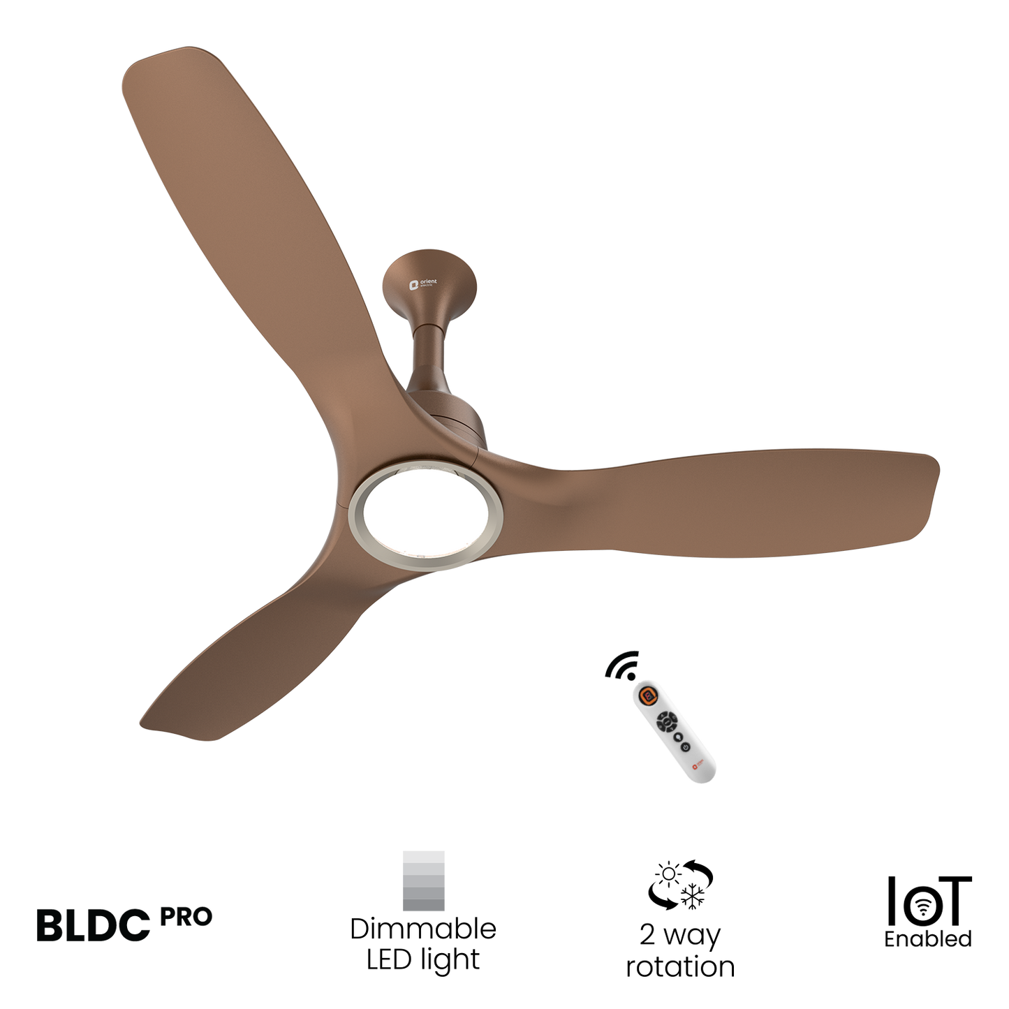 Aerosense Smart BLDC Ceiling Fan Underlight Ash Wood