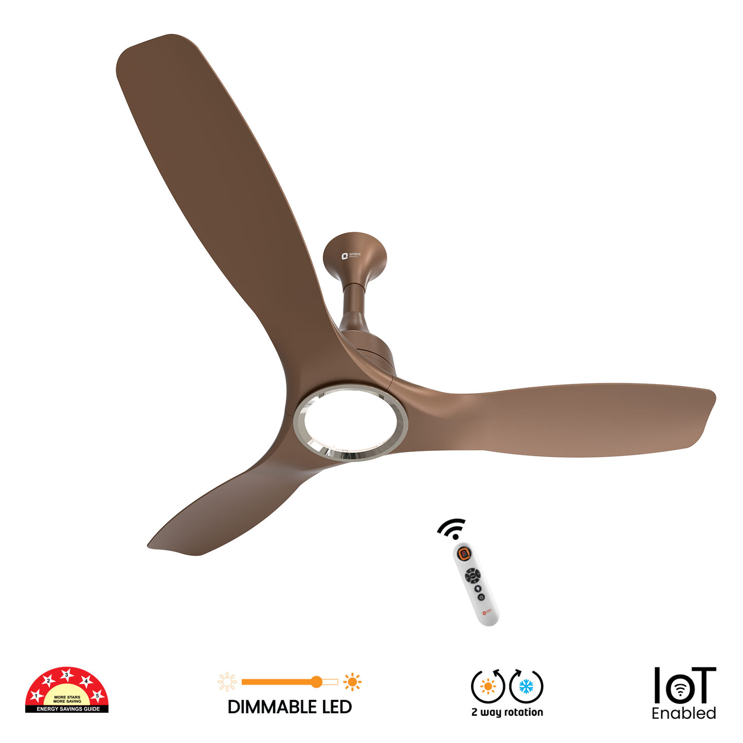 Aerosense Smart BLDC Ceiling Fan Underlight Ash Wood