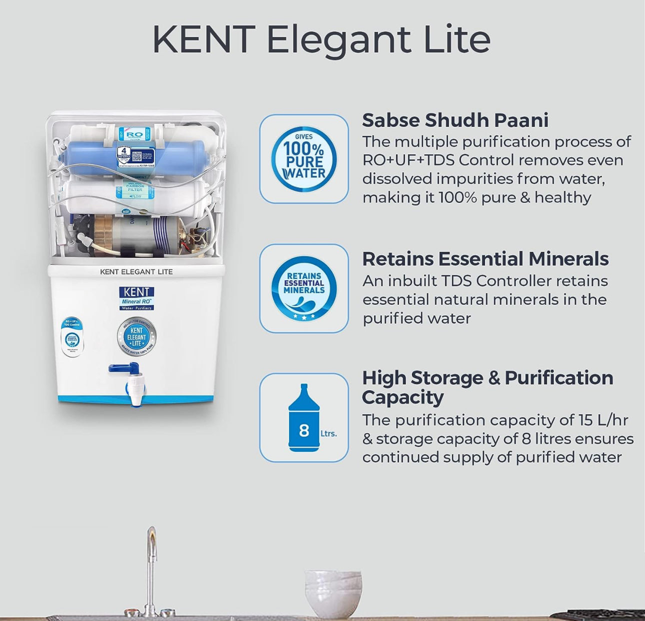 Kent Elegant Lite RO+UF+TDS Control