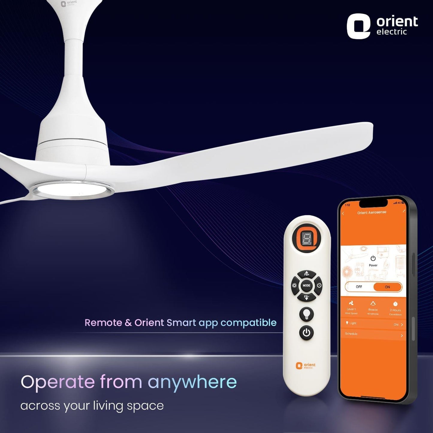 Aerosense Smart BLDC Ceiling Fan Underlight Ash Wood