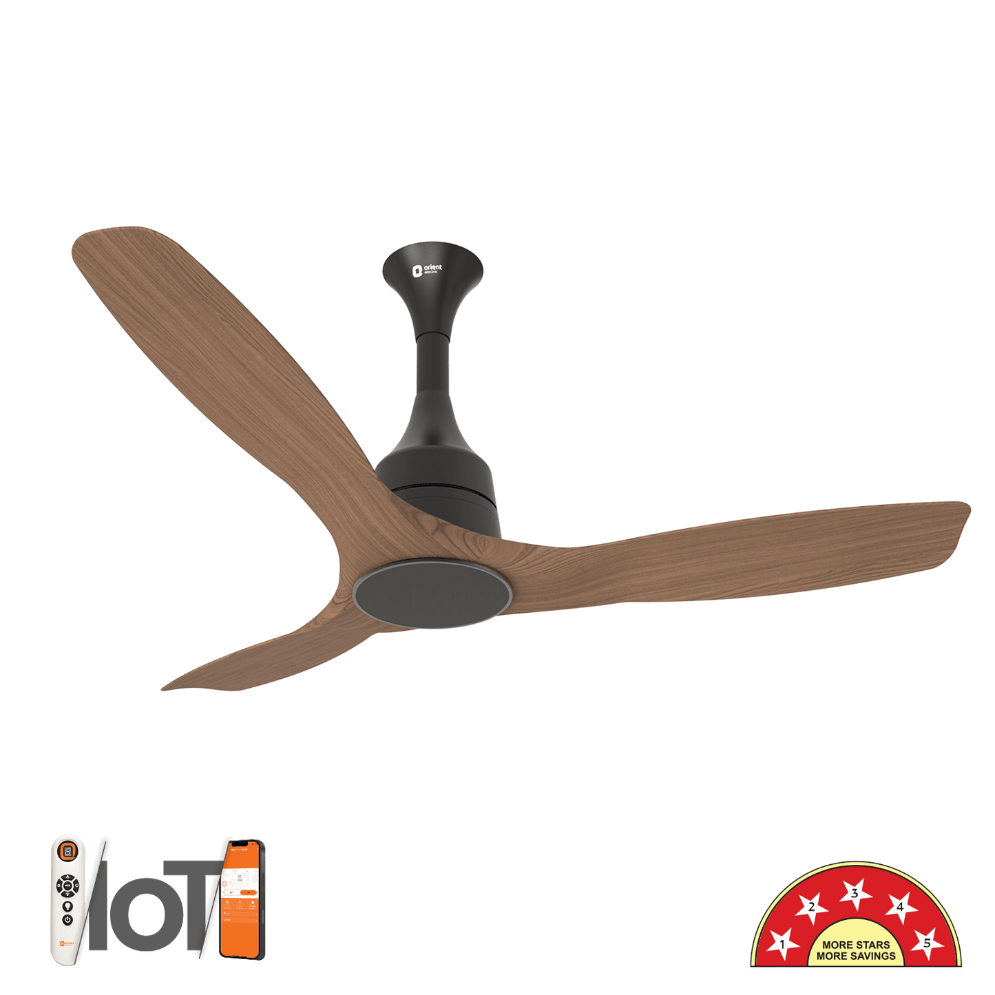 Aerosense Smart BLDC Ceiling Fan Underlight Ash Wood