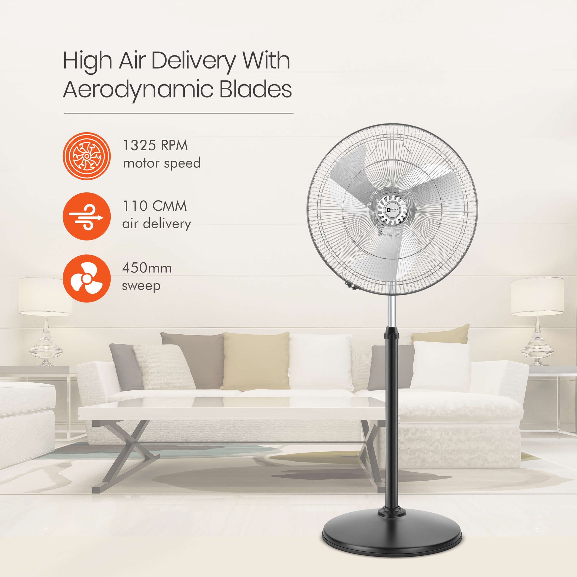 Tornado-II 450mm Pedestal Fan Chrome