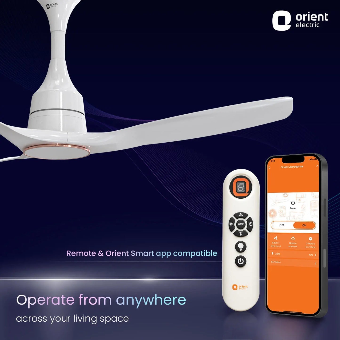 Aerosense Smart BLDC Ceiling Fan Underlight Ash Wood