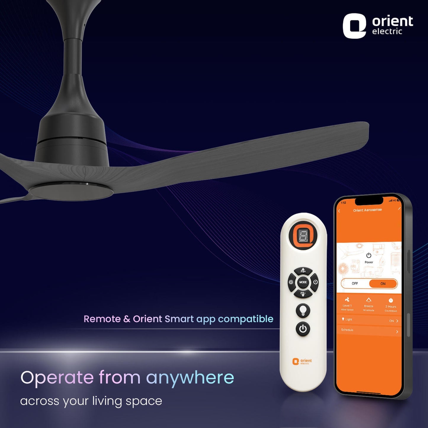 Aerosense Smart BLDC Ceiling Fan Underlight Ash Wood