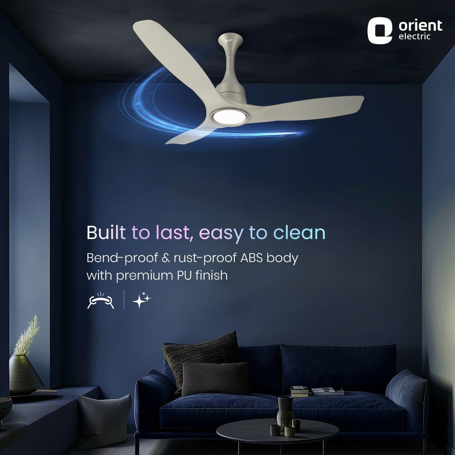 Aerosense Smart BLDC Ceiling Fan Underlight Ash Wood