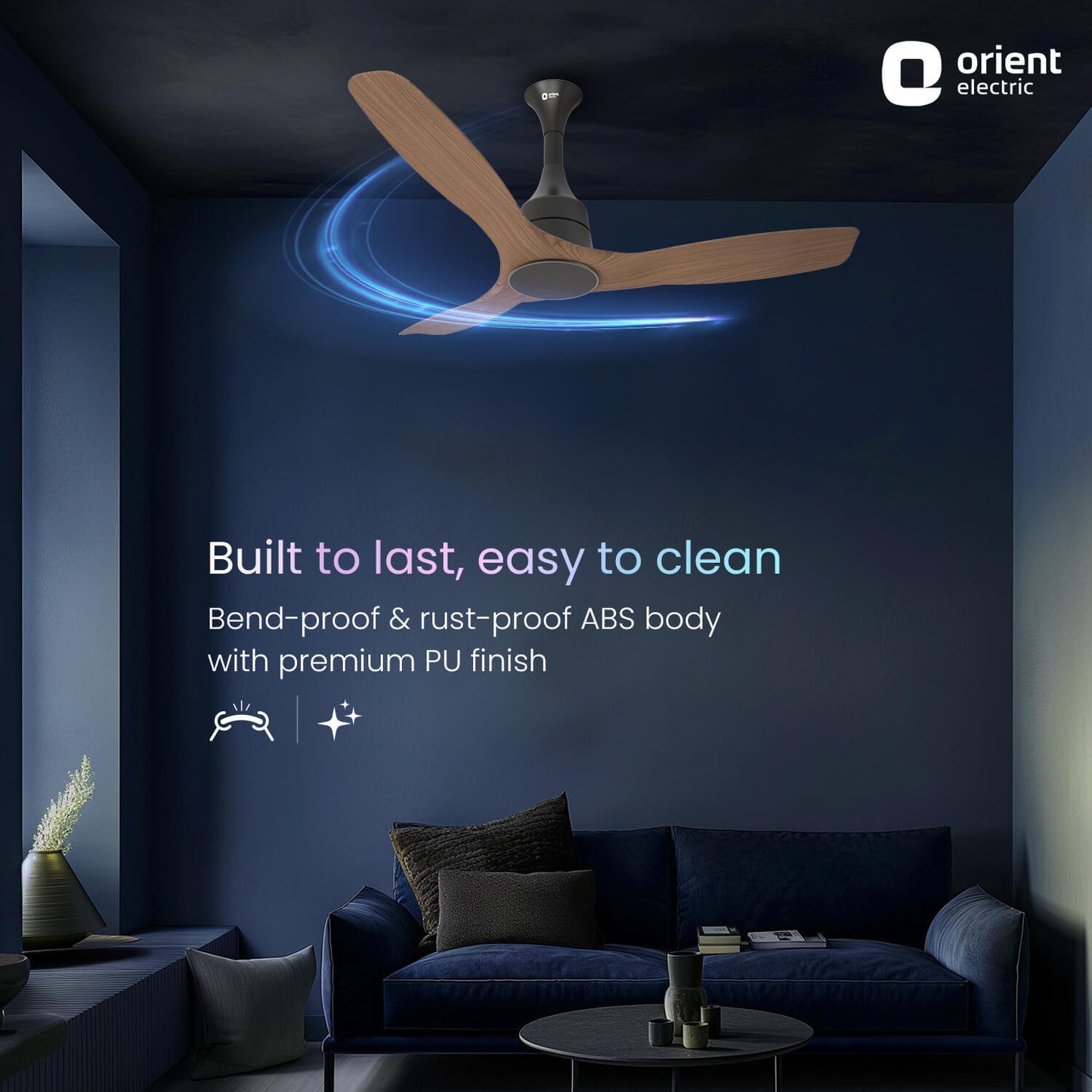 Aerosense Smart BLDC Ceiling Fan Underlight Ash Wood