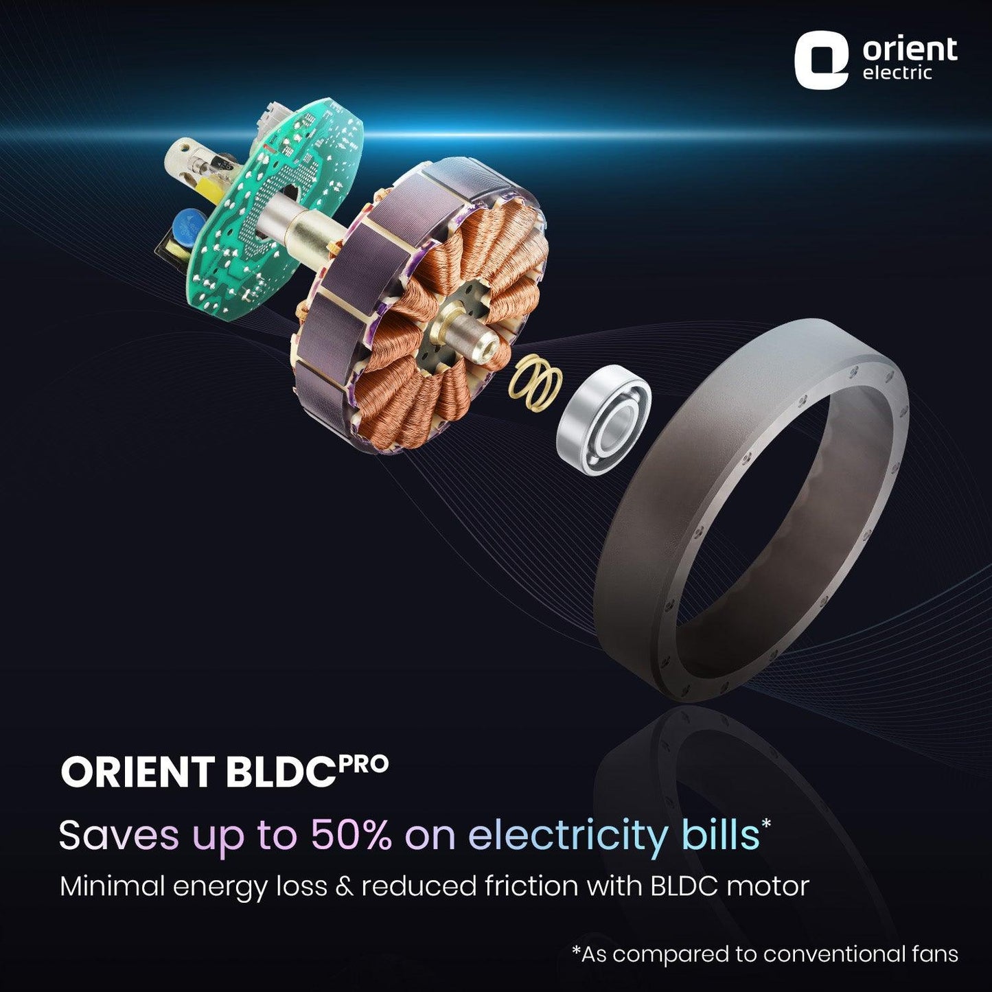 Aerosense Smart BLDC Ceiling Fan Underlight Ash Wood