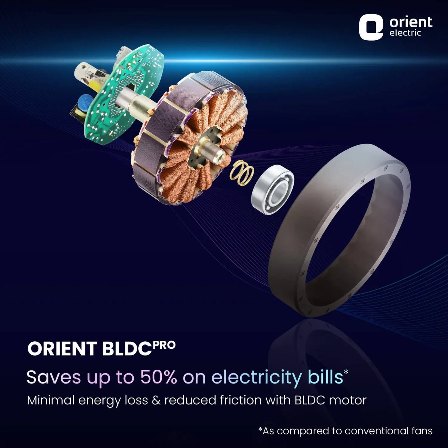 Aerosense Smart BLDC Ceiling Fan Underlight Ash Wood