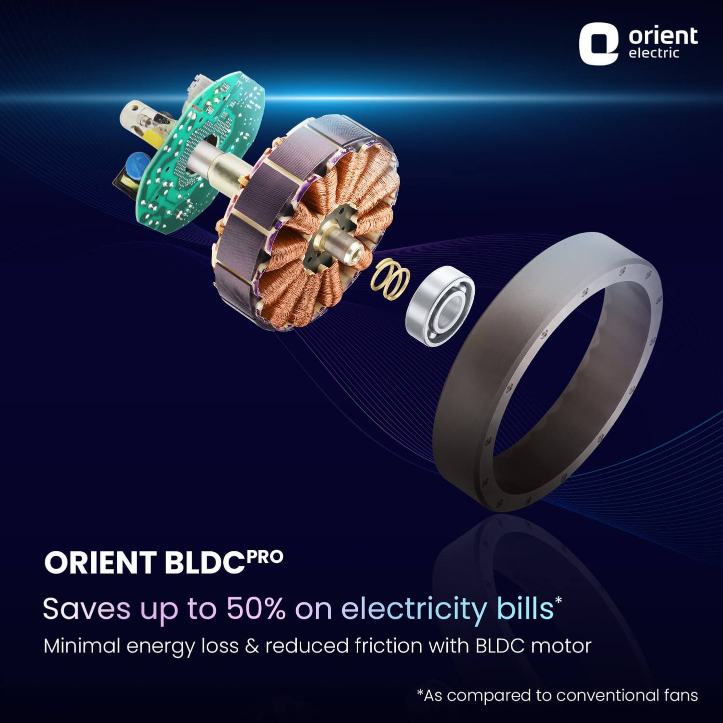 Aerosense Smart BLDC Ceiling Fan Underlight Ash Wood