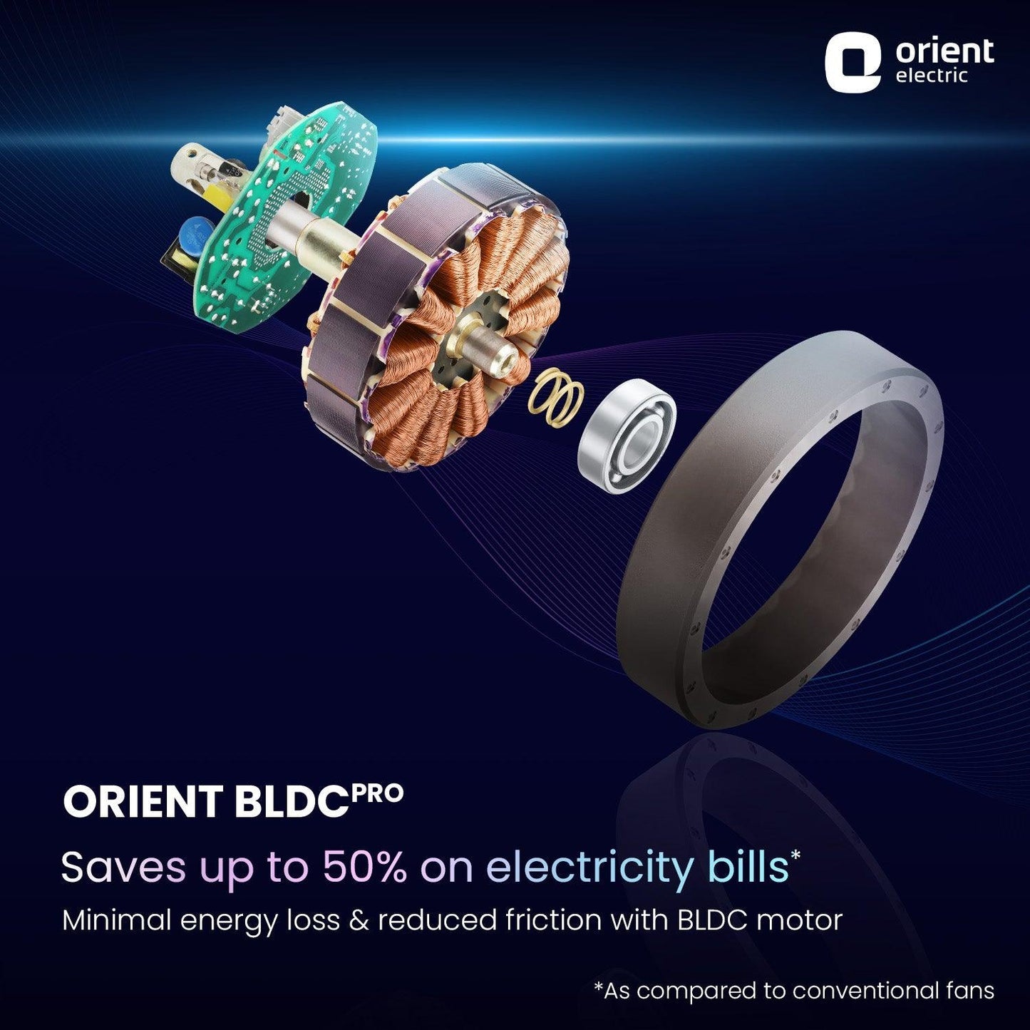 Aerosense Smart BLDC Ceiling Fan Underlight Ash Wood