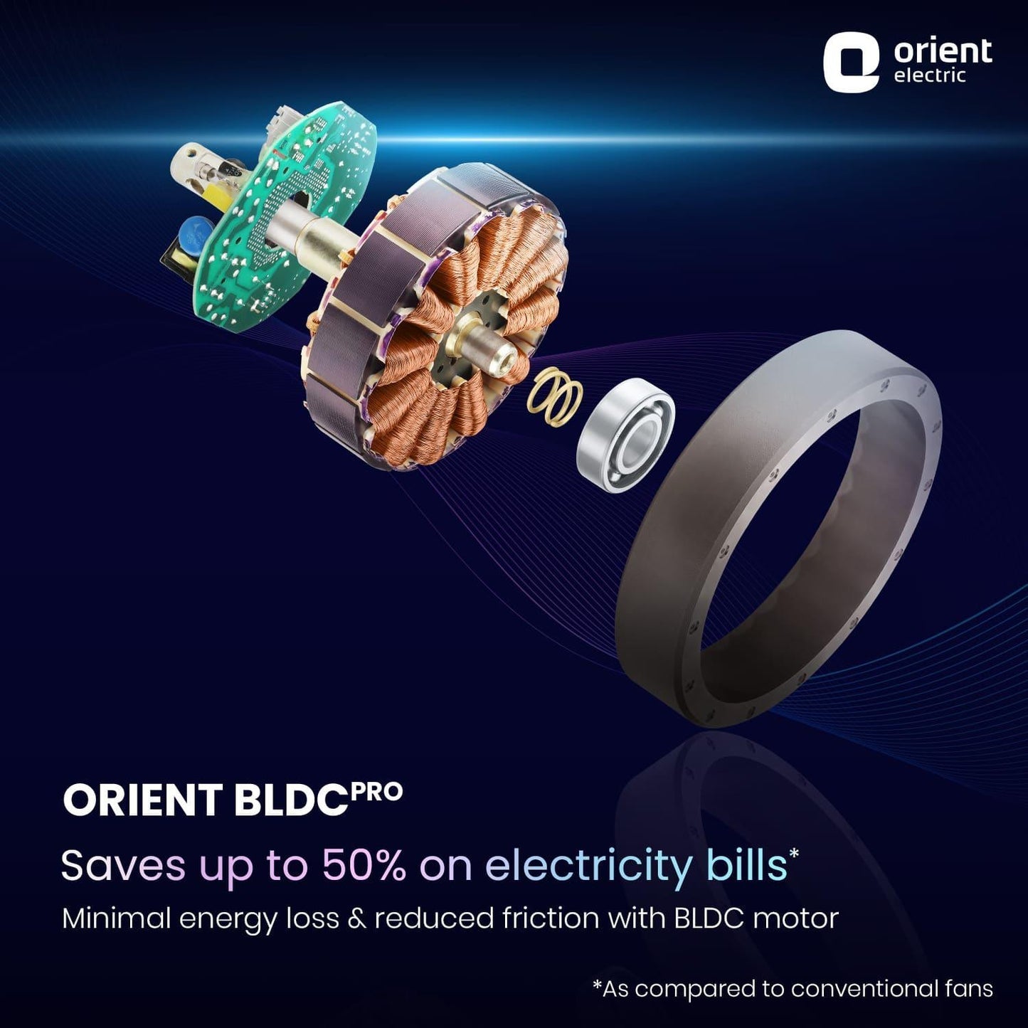 Aerosense Smart BLDC Ceiling Fan Underlight Ash Wood