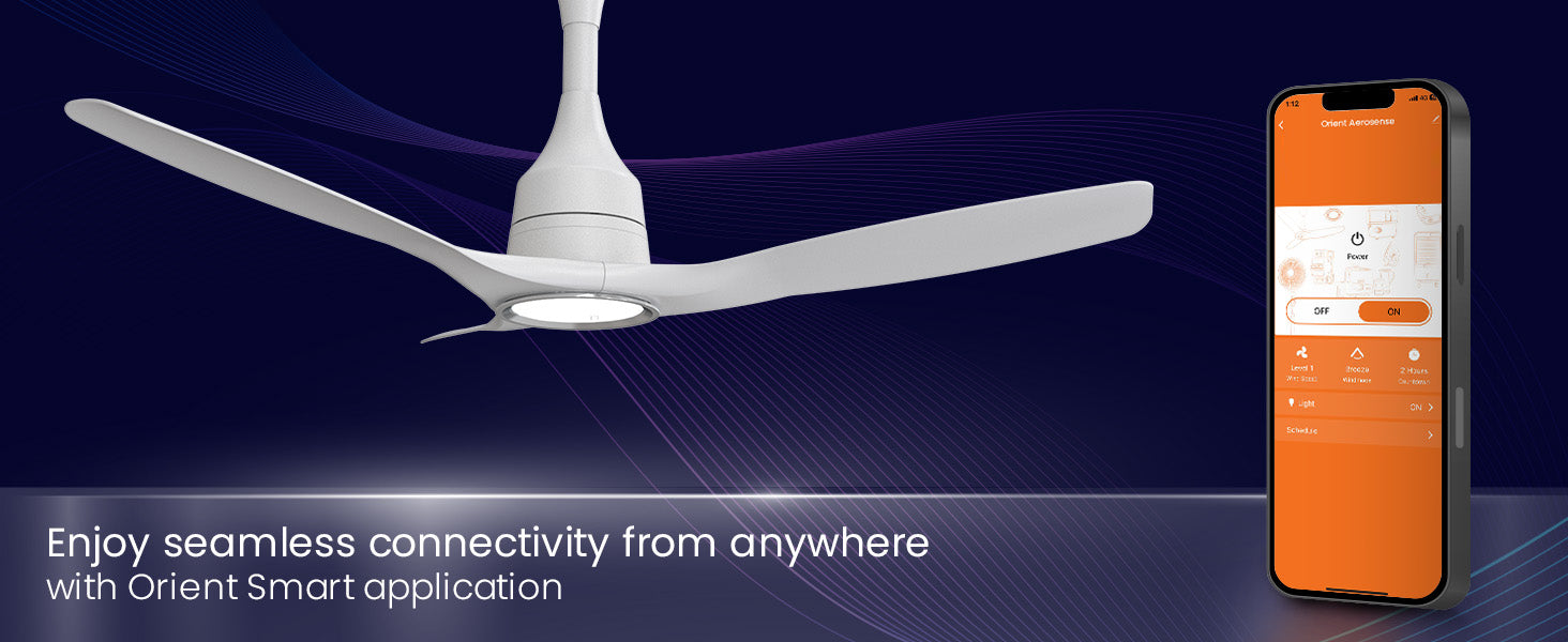 Aerosense Smart BLDC Ceiling Fan Underlight Ash Wood