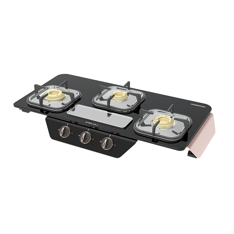 Bajaj Frameless Gas Stove Glass Top with 3 Brass Burners