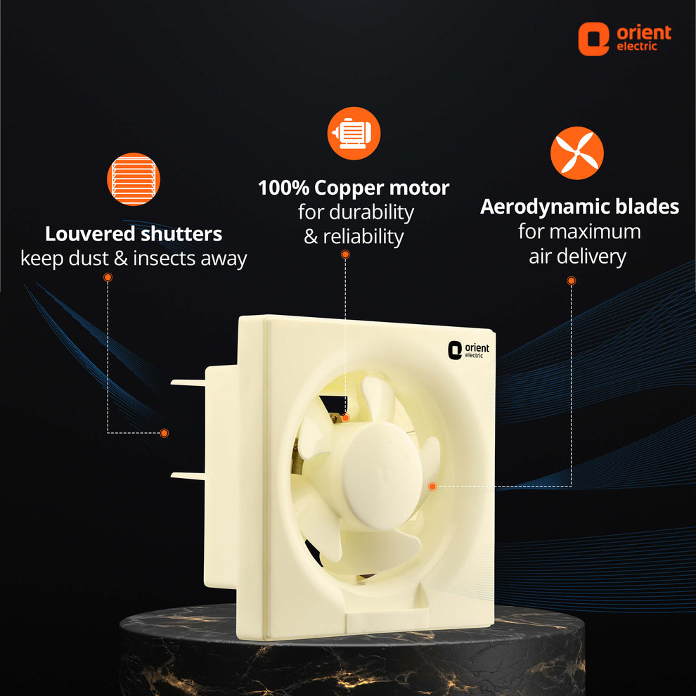 Ventilator DX 250mm (9.84 inch) Exhaust Fan for Kitchen White