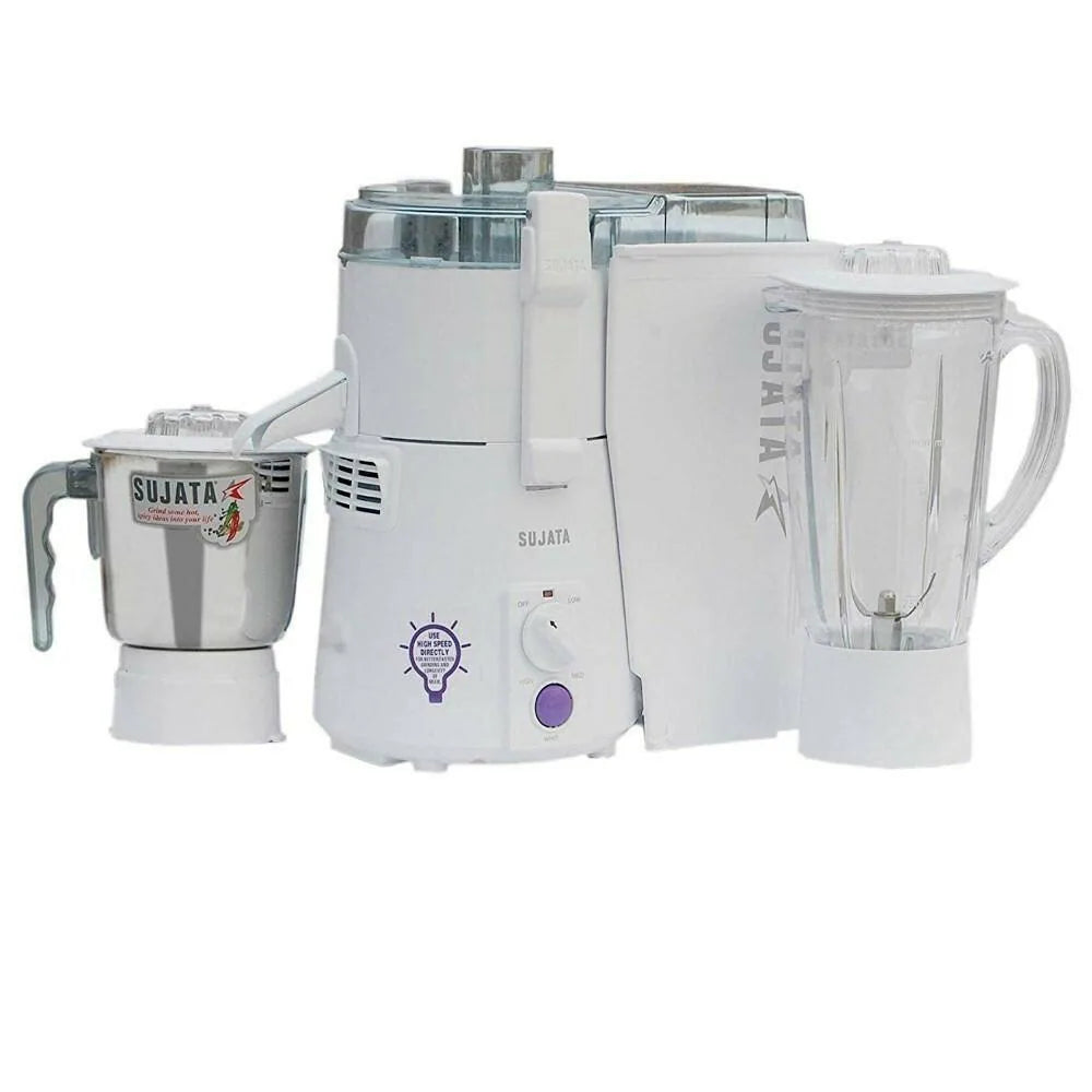 SUJATA Powermatic Plus, 900W Juicer Mixer Grinder with 2 Jars, White